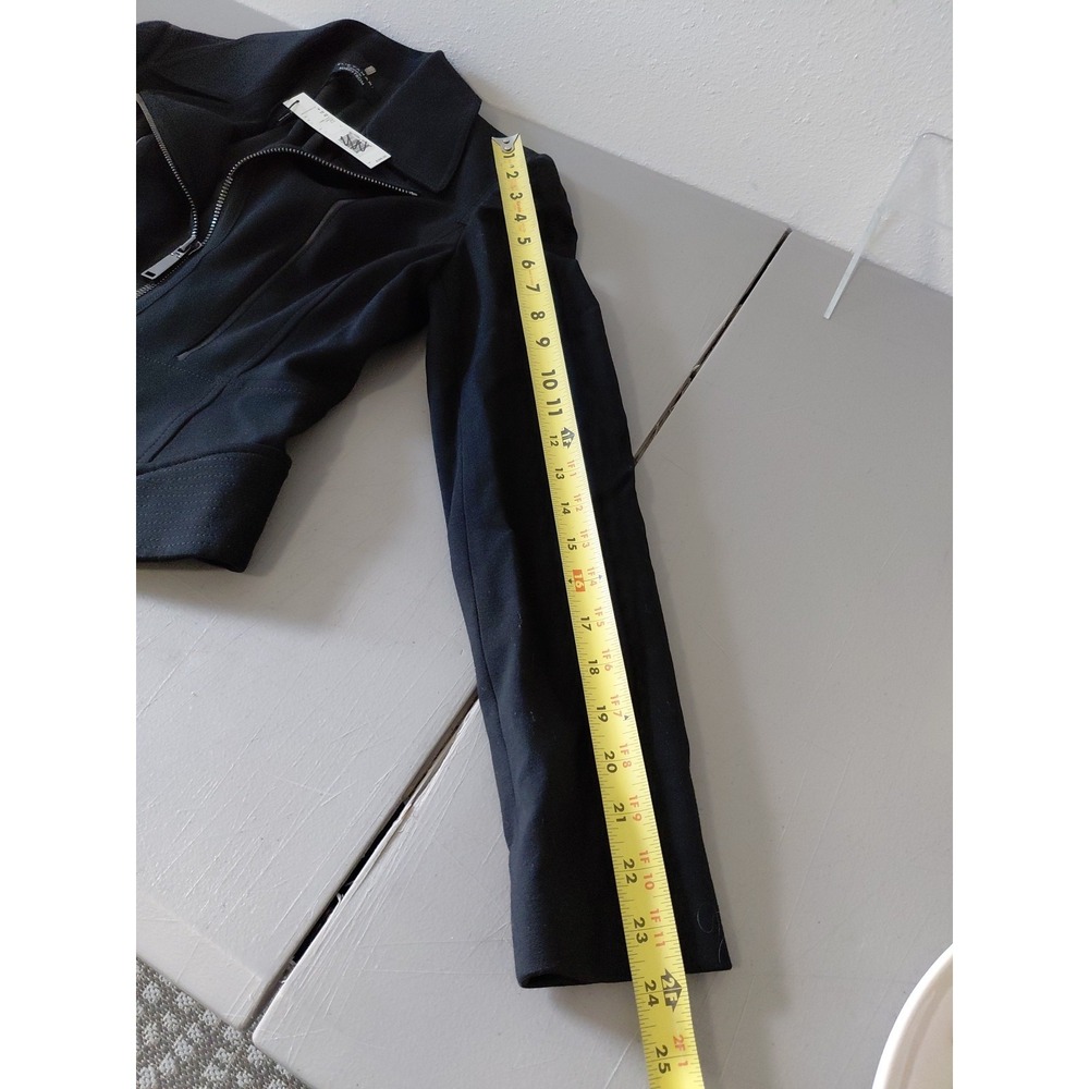 NEW Elie Tahari X Nordstrom Moto Jacket Women 6 Black Modern Zip Crop GABBIE - Picture 15 of 16